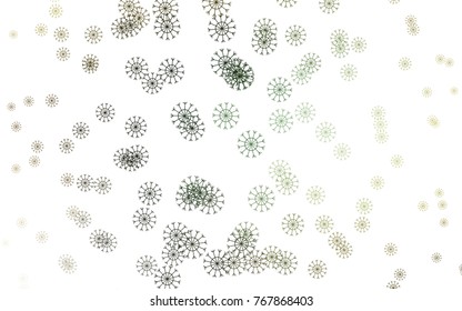Dark Green, Yellow vector background with xmas snowflakes. Glitter abstract illustration with crystals of ice. The pattern can be used for new year ad, booklets.