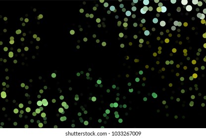 Dark Green, Yellow vector banner with circles, spheres. Abstract spots. Background of Art bubbles in halftone style with colored gradient.