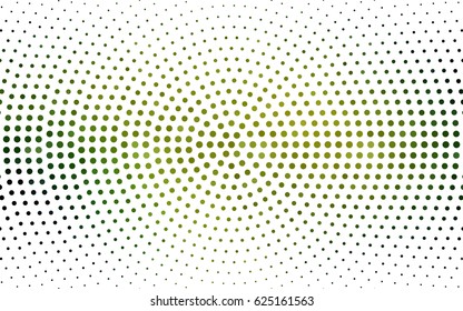 Dark Green, Yellow vector banner set of circles, spheres. Donuts Background. Creative Design Templates. Technology halftone illustration.