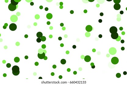 Dark Green, Yellow vector banner with circles, spheres. Abstract spots. Background of Art bubbles in halftone style with colored gradient.