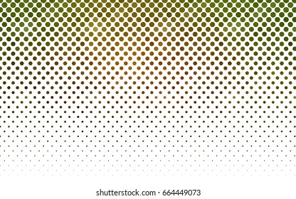 Dark Green, Yellow vector banner with circles, spheres. Abstract spots. Background of Art bubbles in halftone style with colored gradient.