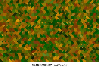 Dark Green, Yellow vector banner with circles, spheres. Abstract spots. Background of Art bubbles in halftone style with colored gradient.