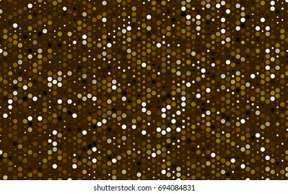Dark Green, Yellow vector banner with circles, spheres. Abstract spots. Background of Art bubbles in halftone style with colored gradient.