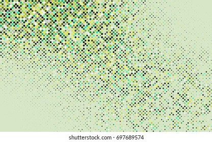 Dark Green, Yellow vector banner with circles, spheres. Abstract spots. Background of Art bubbles in halftone style with colored gradient.