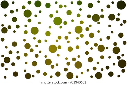 Dark Green, Yellow vector banner set of circles, spheres. Donuts Background. Creative Design Templates. Technology halftone illustration.