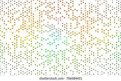 Dark Green, Yellow vector banner with circles, spheres. Abstract spots. Background of Art bubbles in halftone style with colored gradient.