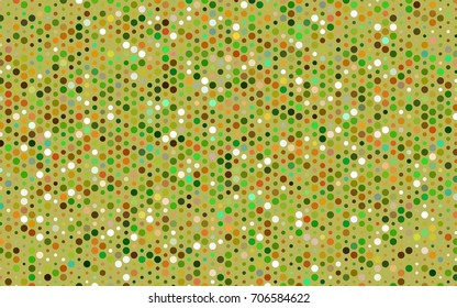 Dark Green, Yellow vector banner with circles, spheres. Abstract spots. Background of Art bubbles in halftone style with colored gradient.