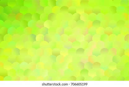 Dark Green, Yellow vector banner with circles, spheres. Abstract spots. Background of Art bubbles in halftone style with colored gradient.
