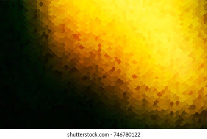 Dark Green, Yellow vector banner with circles, spheres. Abstract spots. Background of Art bubbles in halftone style with colored gradient.