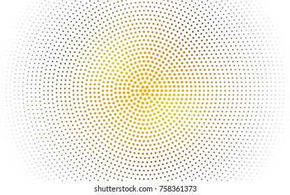 Dark Green, Yellow vector banner set of circles, spheres. Donuts Background. Creative Design Templates. Technology halftone illustration.