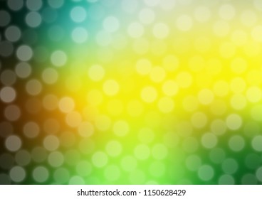 Dark Green, Yellow vector blurred and colored bokeh template. An elegant bright illustration with gradient. The best blurred design for your business.