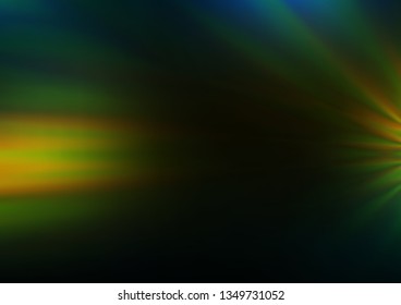 Dark Green, Yellow vector blurred shine abstract background. Glitter abstract illustration with an elegant design. Brand new design for your business.