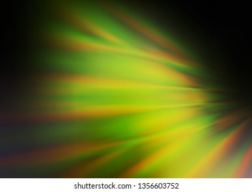 Dark Green, Yellow vector blurred shine abstract pattern. Creative illustration in halftone style with gradient. The template for backgrounds of cell phones.