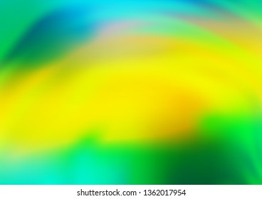 Dark Green, Yellow vector blurred shine abstract template. A completely new color illustration in a bokeh style. A completely new template for your design.