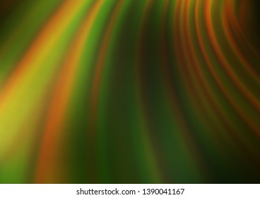 Dark Green, Yellow vector blurred shine abstract template. Creative illustration in halftone style with gradient. Brand new style for your business design.