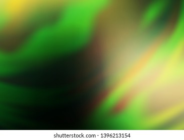 Dark Green, Yellow vector blurred shine abstract template. A completely new color illustration in a bokeh style. The blurred design can be used for your web site.