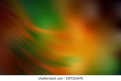 Dark Green, Yellow vector blurred shine abstract template. Creative illustration in halftone style with gradient. Completely new design for your business.
