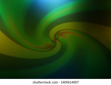 Dark Green, Yellow vector blurred shine abstract template. Colorful illustration in blurry style with gradient. The blurred design can be used for your web site.