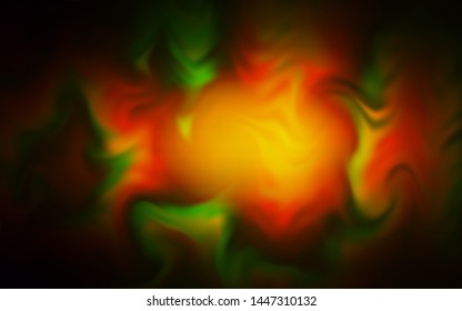 Dark Green, Yellow vector blurred shine abstract template. A completely new colored illustration in blur style. Blurred design for your web site.
