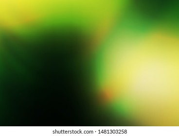 Dark Green, Yellow vector blurred bright template. A vague abstract illustration with gradient. The template for backgrounds of cell phones.