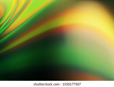 Dark Green, Yellow vector blurred background. An elegant bright illustration with gradient. Brand new design for your business.