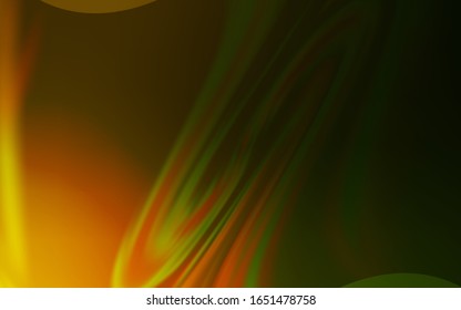 Verde oscuro, vector amarillo, patrón borroso y coloreado. Ilustración abstracta de color con degradado. Antecedentes elegantes para un libro de marca.