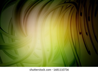 Verde oscuro, vector amarillo, patrón borroso y coloreado. Ilustración abstracta moderna con degradado. Fondo para un teléfono móvil.