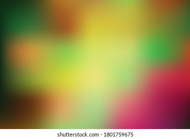 Verde oscuro, amarillo vector borroso brillo abstracto plantilla. Ilustración creativa en estilo de semitono con gradiente. Nueva forma de tu diseño.