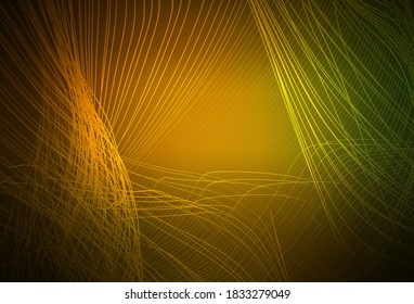 Verde oscuro, vector amarillo borroso brillo de textura abstracta. Nueva ilustración coloreada en estilo borroso con gradiente. Diseño borroso para su sitio web.
