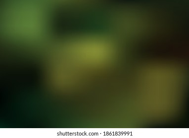 Verde oscuro, amarillo vector borroso brillo abstracto plantilla. Una elegante ilustración brillante con gradiente. Diseño borroso para su sitio web.