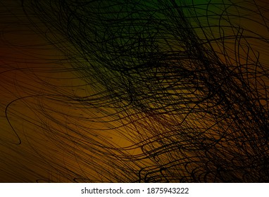 Verde oscuro, vector amarillo, patrón borroso y coloreado. Ilustración colorida abstracta con gradiente. Nueva forma de tu diseño.
