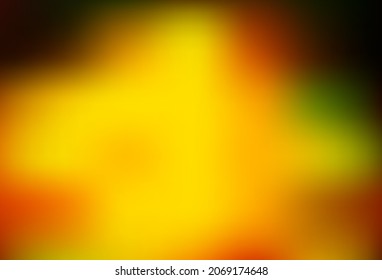 Dark Green, Yellow vector blurred shine abstract pattern. Creative illustration in halftone style with gradient. Elegant cover for a brand book.