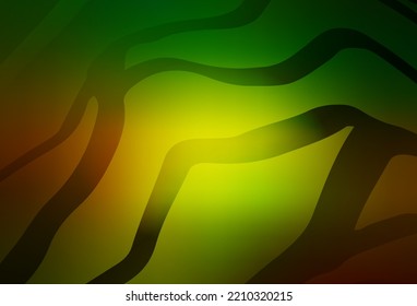 Dark Green, Yellow vector blurred shine abstract template. Glitter abstract illustration with gradient design. Background for a cell phone.