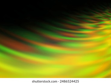 Verde oscuro, Vector amarillo borroso brillo abstracto Plantilla. Ilustración creativa en estilo de semitonos con degradado. Un diseño completamente nuevo para su negocio.