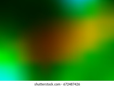 Dark Green, Yellow vector blurred shine abstract template. Colorful abstract illustration with gradient. The best blurred design for your business.