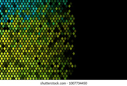 Dark Green, Yellow vector blurry rectangular background. Geometric background in square style with gradient. The pattern can be used for brand-new background.