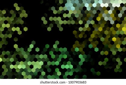 Dark Green, Yellow vector blurry hexagon background design. Geometric background in Origami style with gradient. 