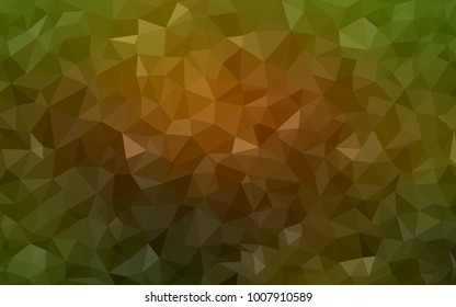 Dark Green, Yellow vector blurry triangle background design. Geometric background in Origami style with gradient. 