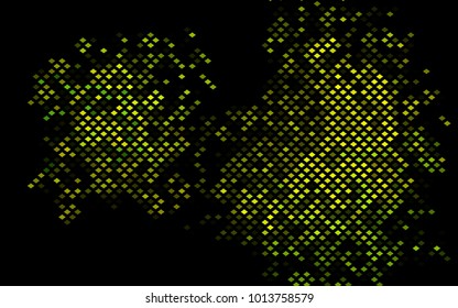 Dark Green, Yellow vector blurry rectangular background. Geometric background in square style with gradient. The pattern can be used for brand-new background.