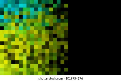 Dark Green, Yellow vector blurry rectangular background. Geometric background in square style with gradient. The pattern can be used for brand-new background.