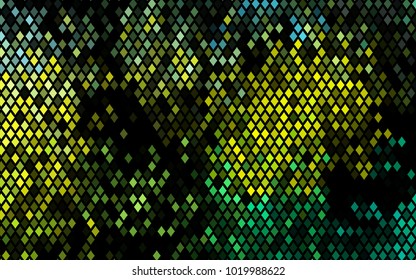 Dark Green, Yellow vector blurry rectangular background. Geometric background in square style with gradient. The pattern can be used for brand-new background.
