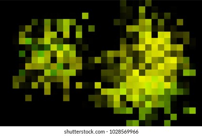 Dark Green, Yellow vector blurry rectangular background. Geometric background in square style with gradient. The pattern can be used for brand-new background.