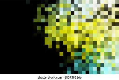 Dark Green, Yellow vector blurry rectangular background. Geometric background in square style with gradient. The pattern can be used for brand-new background.