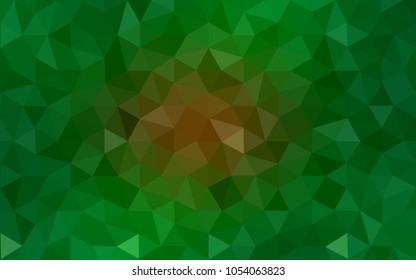 Dark Green, Yellow vector blurry triangle background design. Geometric background in Origami style with gradient. 