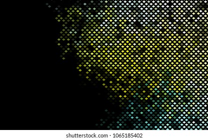 Dark Green, Yellow vector blurry rectangular background. Geometric background in square style with gradient. The pattern can be used for brand-new background.