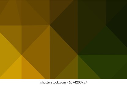 Dark Green, Yellow vector blurry triangle pattern. Elegant bright polygonal illustration with gradient. That new template can be used for your brand book.