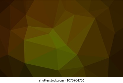 Dark Green, Yellow vector blurry triangle template. A sample with polygonal shapes. A completely new template for your business design.