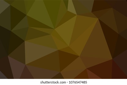 Dark Green, Yellow vector blurry triangle texture. Polygonal abstract illustration with gradient. A completely new design for your business.