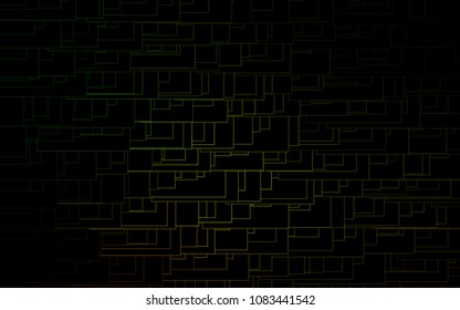 Dark Green, Yellow vector blurry rectangular background. Geometric background in square style with gradient. The pattern can be used for brand-new background.