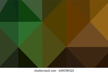 Dark Green, Yellow vector blurry triangle template. Colorful abstract illustration with gradient. Triangular pattern for your business design.